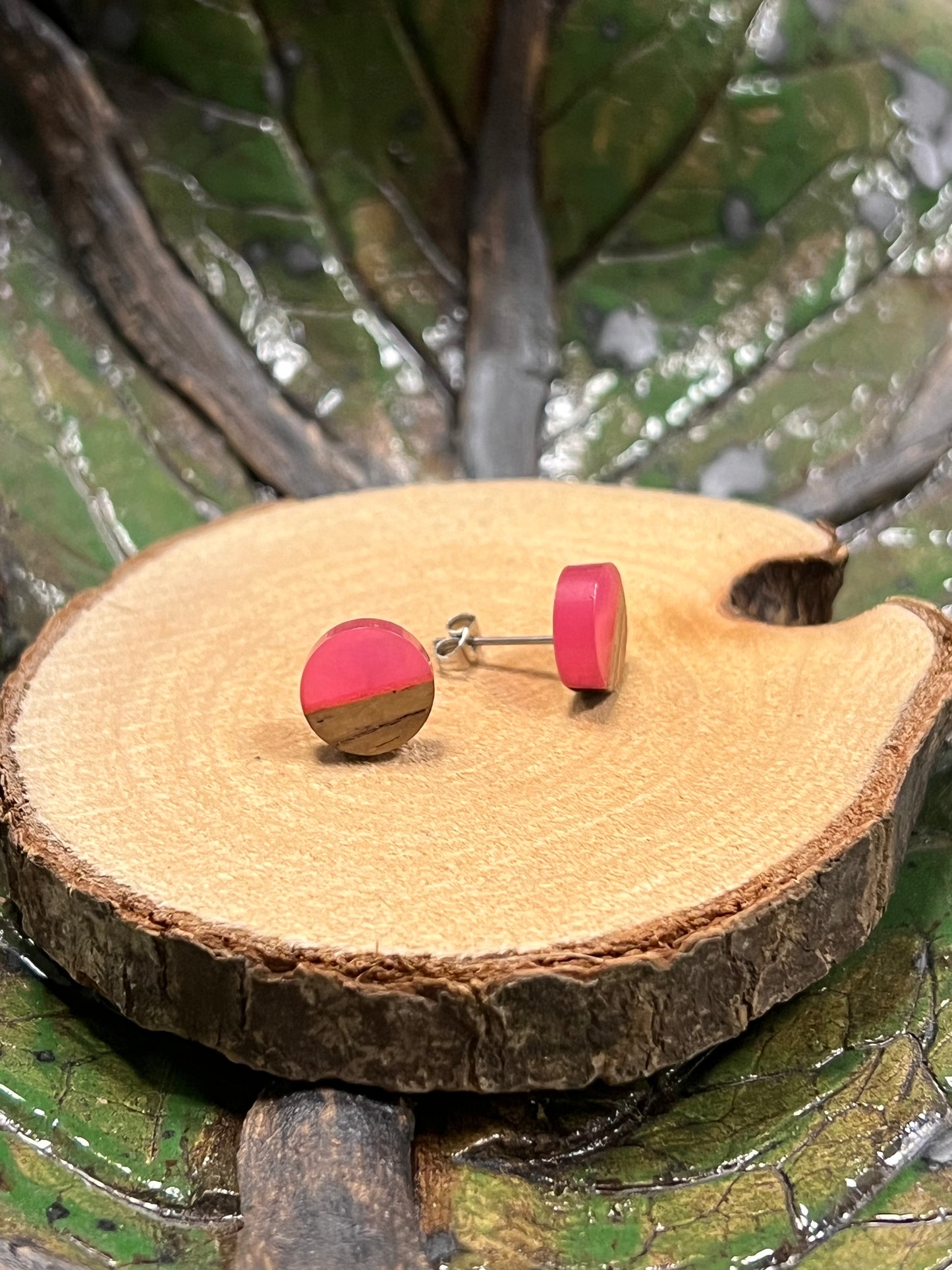 wood stud Unsere Minis - Holzohrstecker mit Resin wood stud