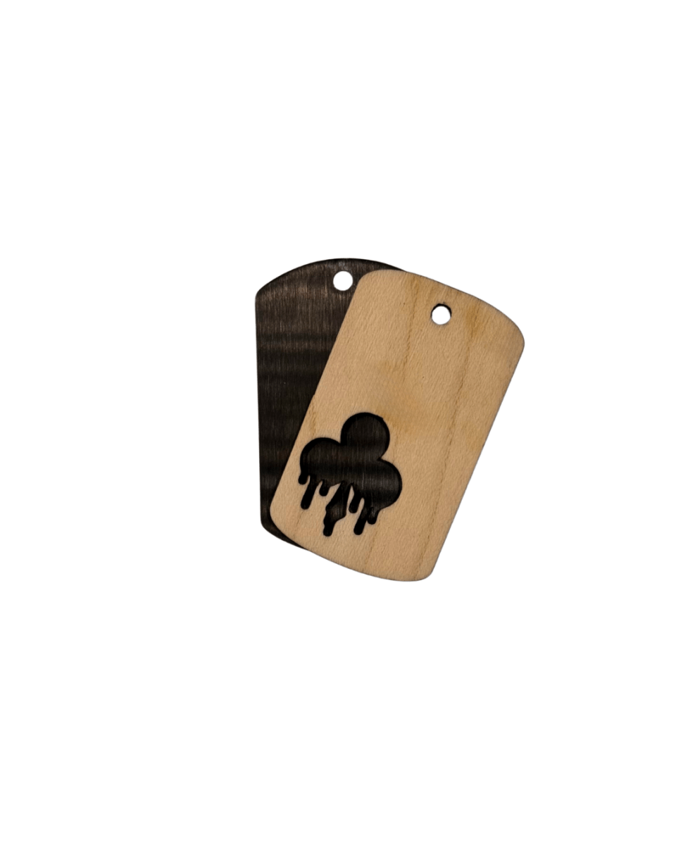 Dogtag - Kette Edelstahl & Holz â Schwarz - wood stud - Holzohrringe - Holzschmuck und mehr