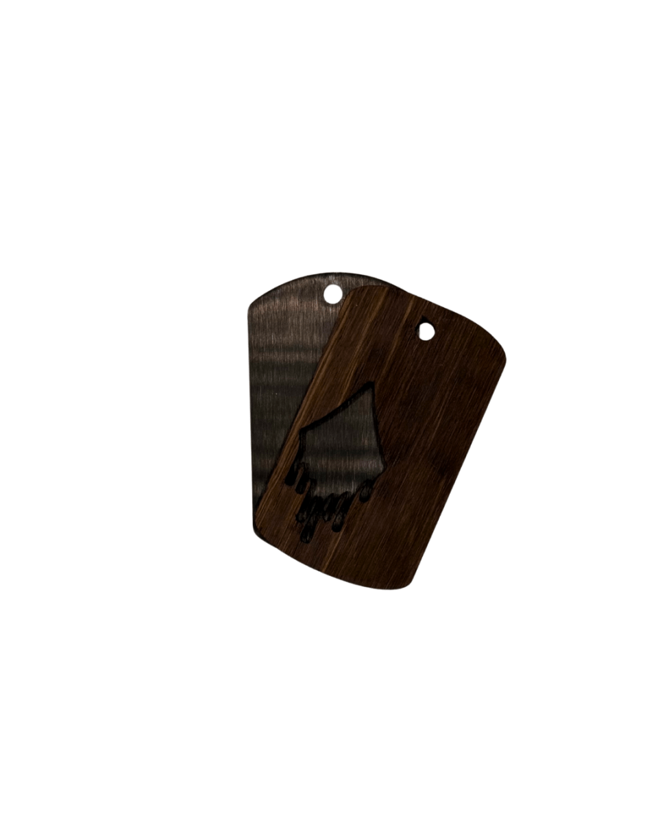 Dogtag - Kette Edelstahl & Holz â Schwarz - wood stud - Holzohrringe - Holzschmuck und mehr