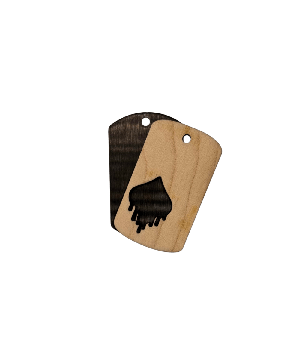 Dogtag - Kette Edelstahl & Holz â Schwarz - wood stud - Holzohrringe - Holzschmuck und mehr