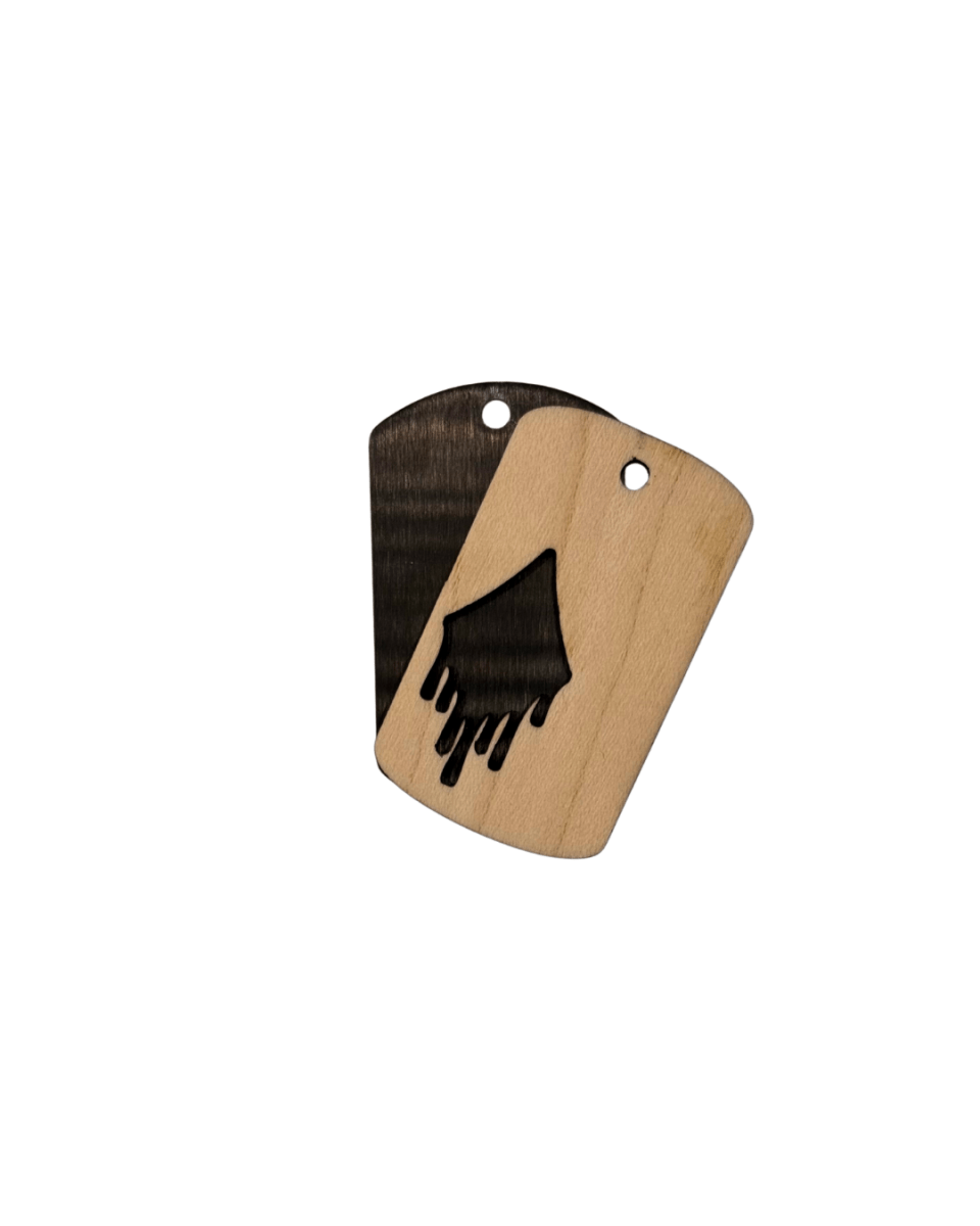 Dogtag - Kette Edelstahl & Holz â Schwarz - wood stud - Holzohrringe - Holzschmuck und mehr