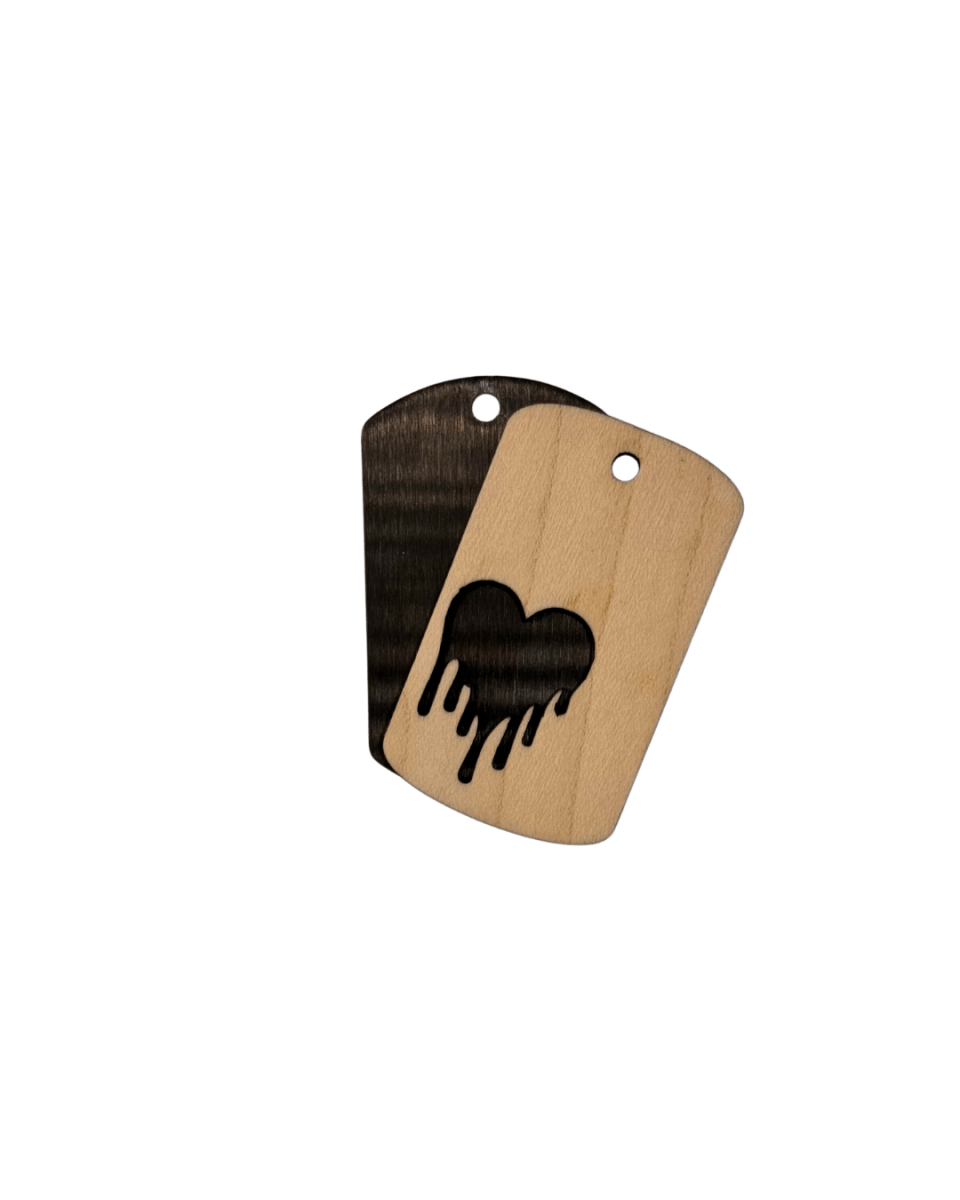 Dogtag - Kette Edelstahl & Holz â Schwarz - wood stud - Holzohrringe - Holzschmuck und mehr