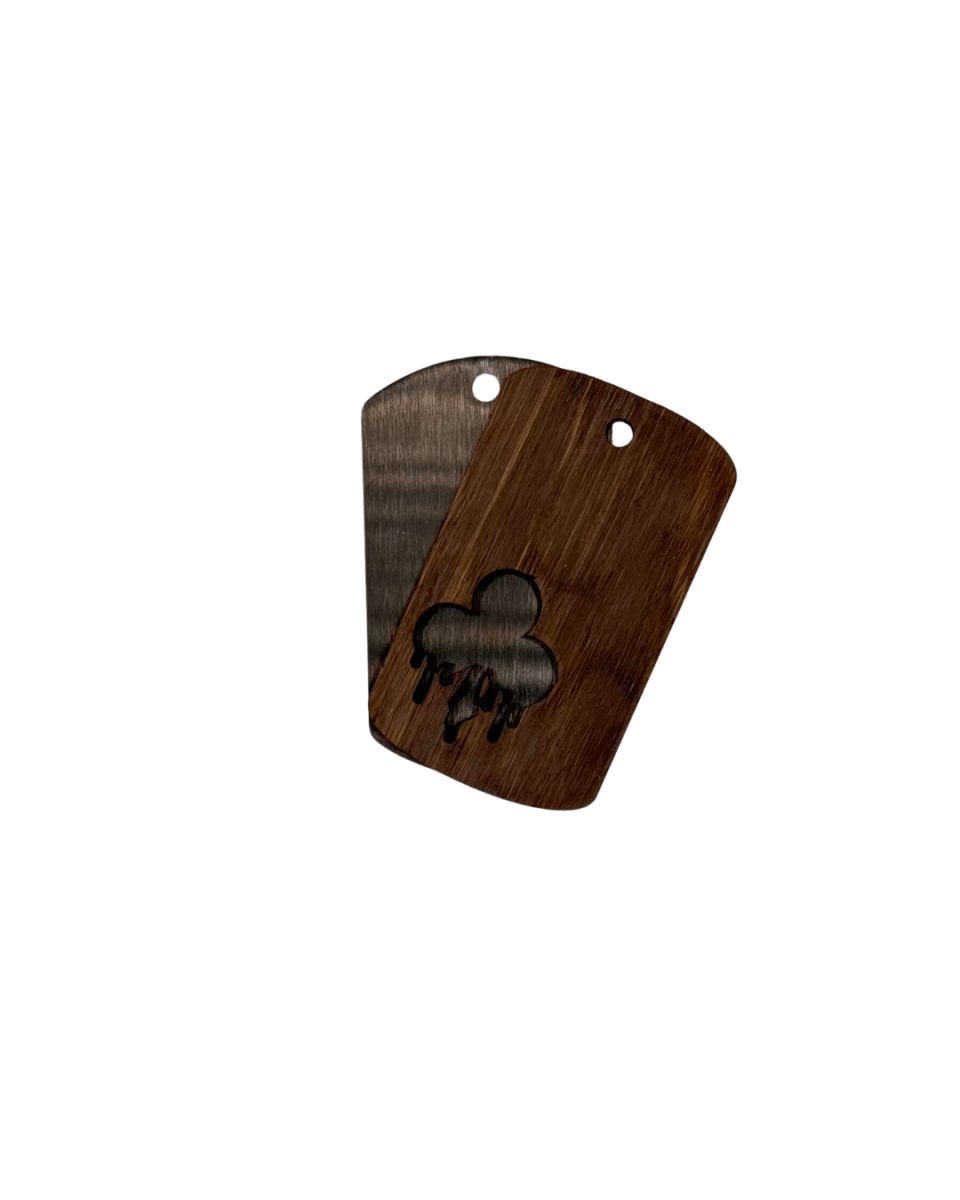 Dogtag - Kette Edelstahl & Holz â Schwarz - wood stud - Holzohrringe - Holzschmuck und mehr