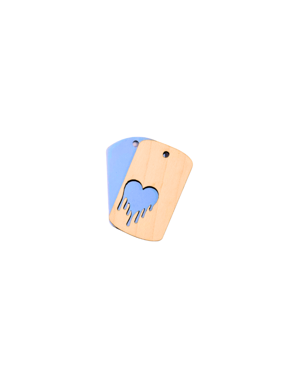 Dogtag - Kette Edelstahl & Holz – Silber - wood stud - Holzohrringe - Holzschmuck und mehr