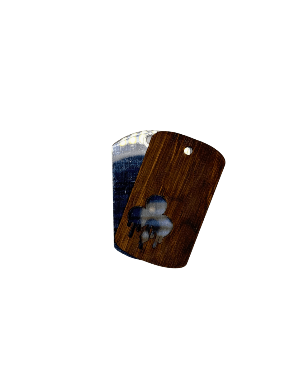 Dogtag - Kette Edelstahl & Holz – Silber - wood stud - Holzohrringe - Holzschmuck und mehr