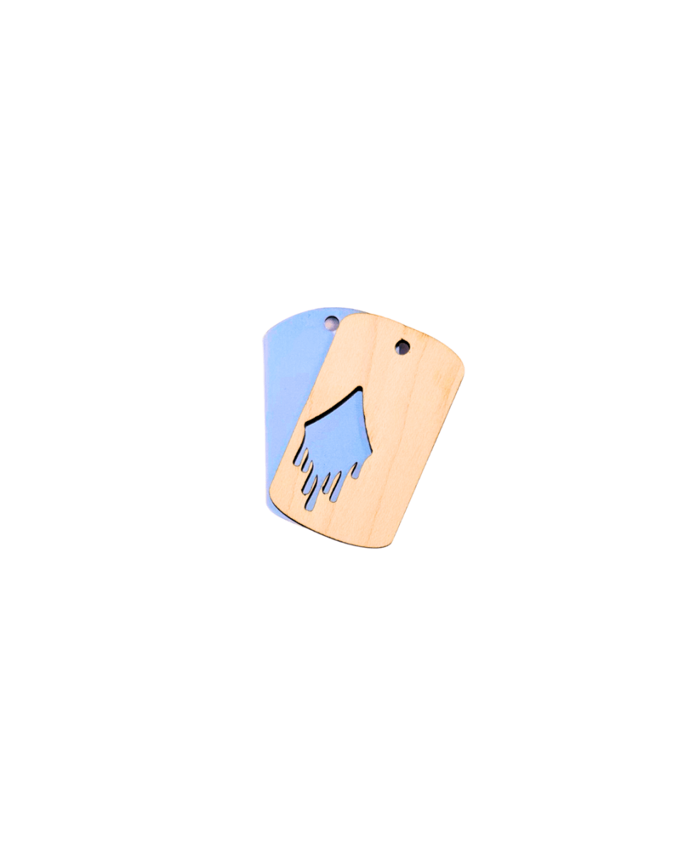 Dogtag - Kette Edelstahl & Holz – Silber - wood stud - Holzohrringe - Holzschmuck und mehr