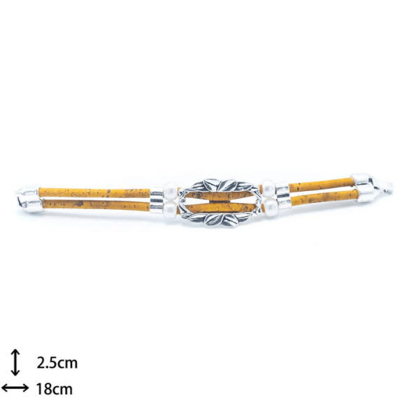 Kork Armband Frühlingskranz: ausgebreitete Vorderseite.