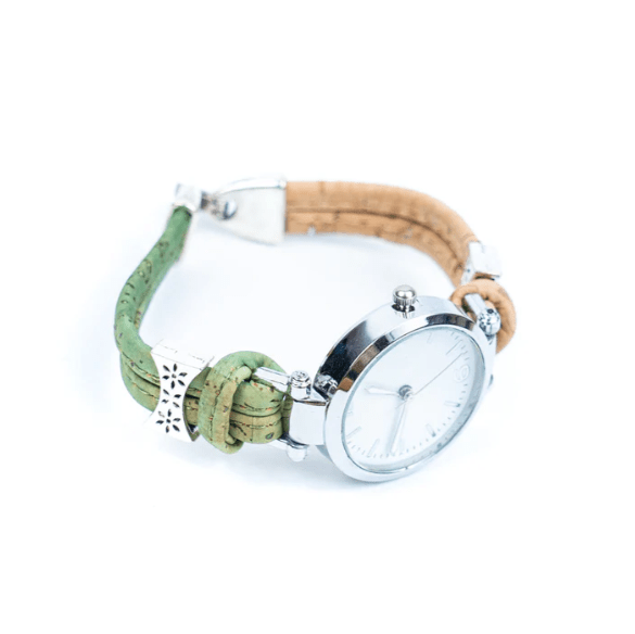 Kork Armbanduhr Duo - wood stud - Holzohrringe - Holzschmuck und mehr