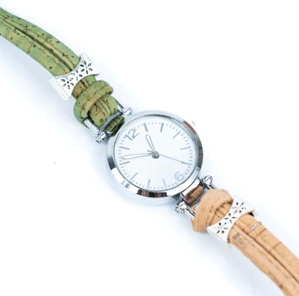 Kork Armbanduhr Duo - wood stud - Holzohrringe - Holzschmuck und mehr