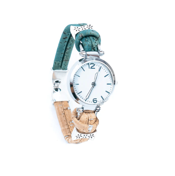 Kork Armbanduhr Duo - wood stud - Holzohrringe - Holzschmuck und mehr