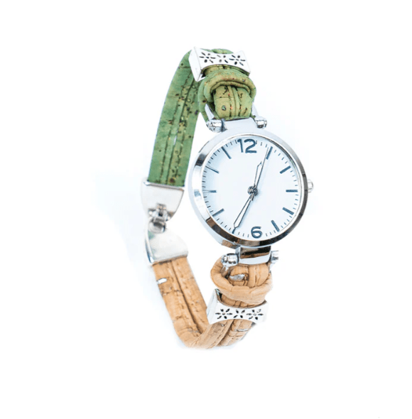 Kork Armbanduhr Duo - wood stud - Holzohrringe - Holzschmuck und mehr