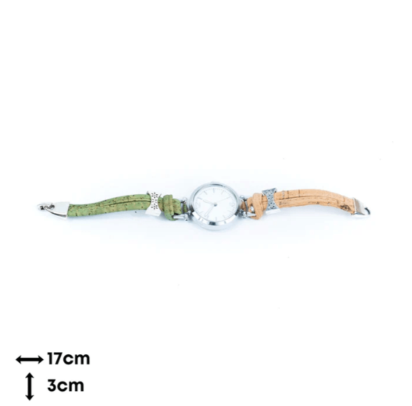 Kork Armbanduhr Duo - wood stud - Holzohrringe - Holzschmuck und mehr