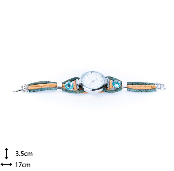 Kork Armbanduhr Eleganz - wood stud - Holzohrringe - Holzschmuck und mehr