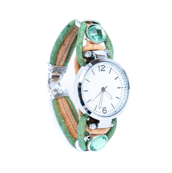 Kork Armbanduhr Eleganz - wood stud - Holzohrringe - Holzschmuck und mehr