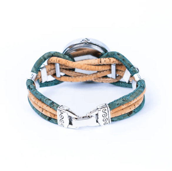Kork Armbanduhr Eleganz - wood stud - Holzohrringe - Holzschmuck und mehr