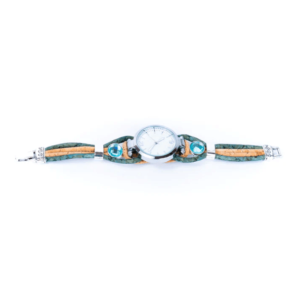 Kork Armbanduhr Eleganz - wood stud - Holzohrringe - Holzschmuck und mehr