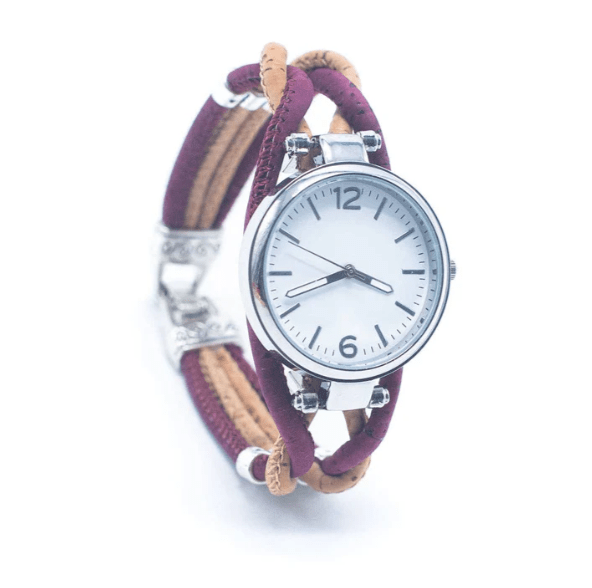 Kork Armbanduhr Gesponnen - wood stud - Holzohrringe - Holzschmuck und mehr