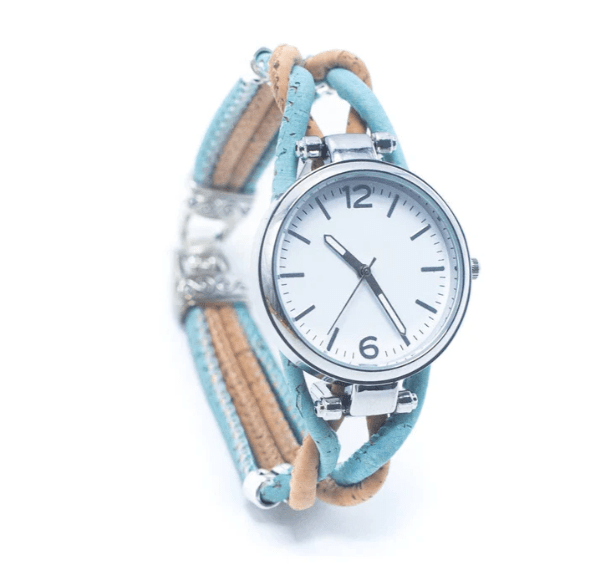 Kork Armbanduhr Gesponnen - wood stud - Holzohrringe - Holzschmuck und mehr