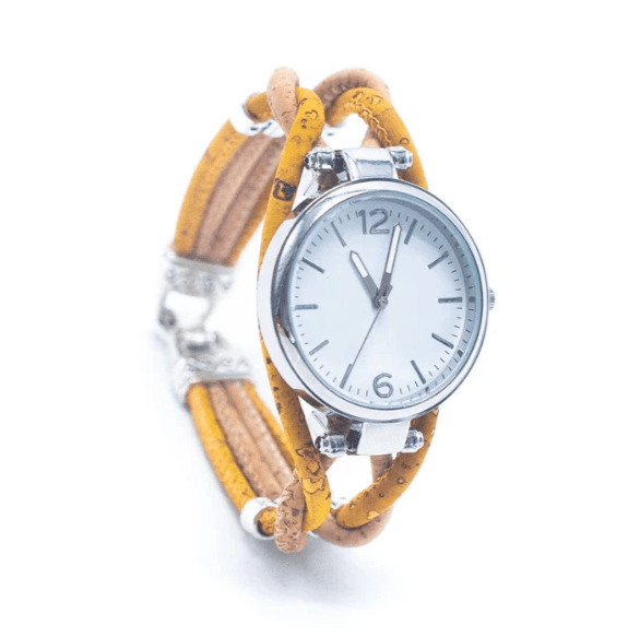 Kork Armbanduhr Gesponnen - wood stud - Holzohrringe - Holzschmuck und mehr