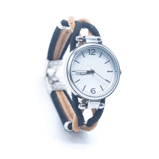 Kork Armbanduhr Gesponnen - wood stud - Holzohrringe - Holzschmuck und mehr