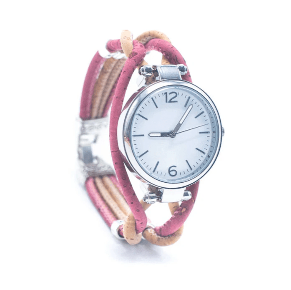 Kork Armbanduhr Gesponnen - wood stud - Holzohrringe - Holzschmuck und mehr