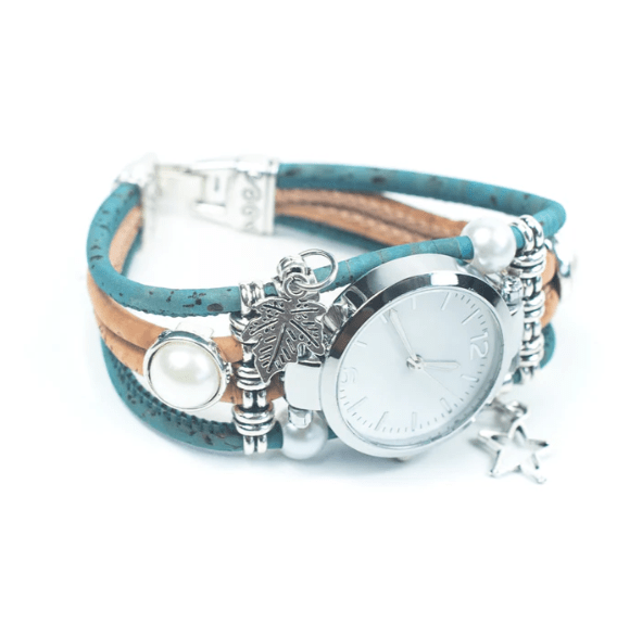 Kork Armbanduhr Indian - wood stud - Holzohrringe - Holzschmuck und mehr