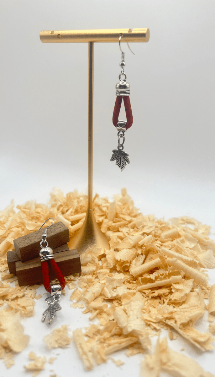 Kork Hängeohrringe elementa - wood stud - Holzohrringe - Holzschmuck und mehr