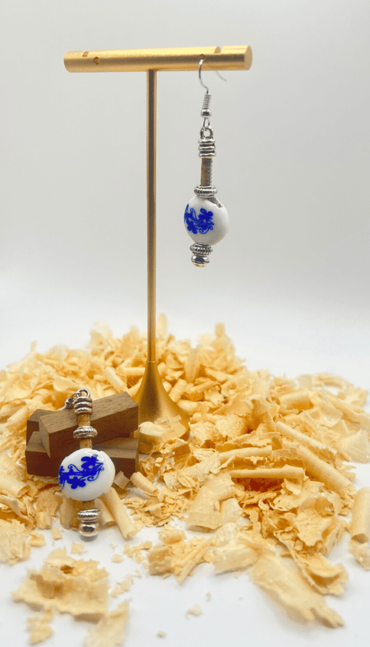 Kork Hängeohrringe natura - wood stud - Holzohrringe - Holzschmuck und mehr