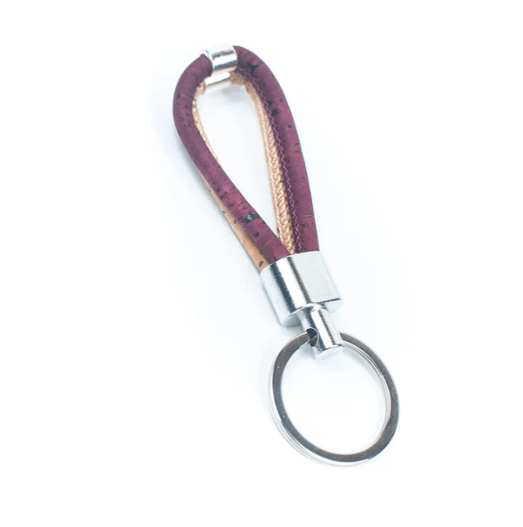 Kork Schlüsselanhänger Double: violette Ausführung.