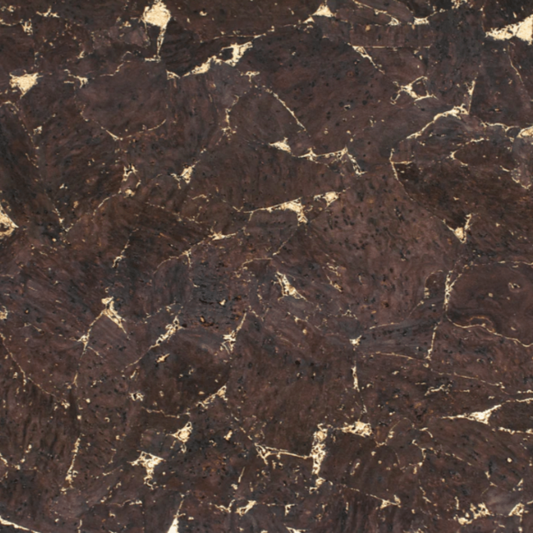 wood stud Korkohrstecker Dunkelbraun mit goldenen Akzenten wood stud