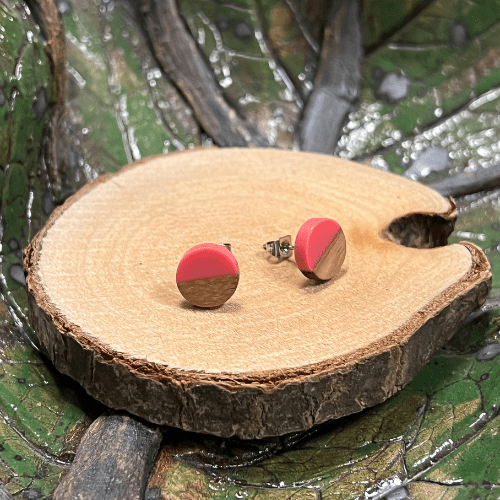Unsere Minis - Holzohrstecker mit Resin - wood stud - Holzohrringe - Holzschmuck und mehr