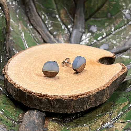 Unsere Minis - Holzohrstecker mit Resin - wood stud - Holzohrringe - Holzschmuck und mehr
