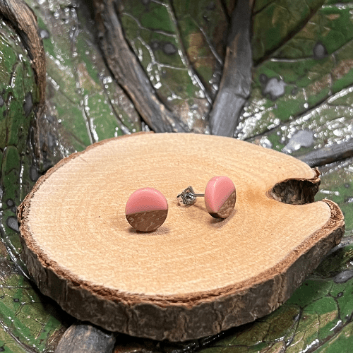 Unsere Minis - Holzohrstecker mit Resin - wood stud - Holzohrringe - Holzschmuck und mehr