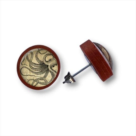 Andenken - Maritim - Holzohrstecker mit Motiv - wood stud - Holzohrringe - Holzdeko und mehr