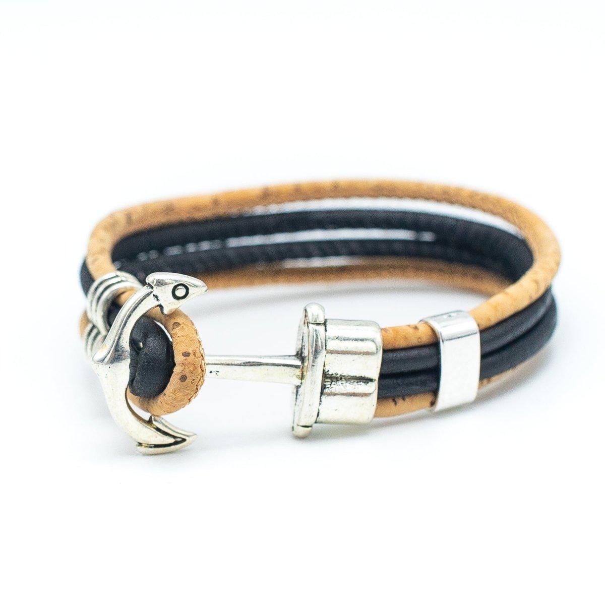 Kork Armband Anker 4 - Reiher – Ansicht in dunkelblauer Ausführung