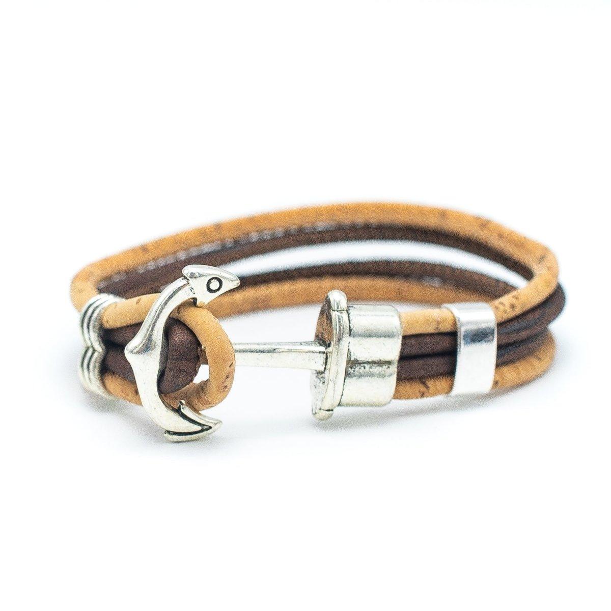 Kork Armband Anker 4 - Reiher – Ansicht in schwarzer Ausführung