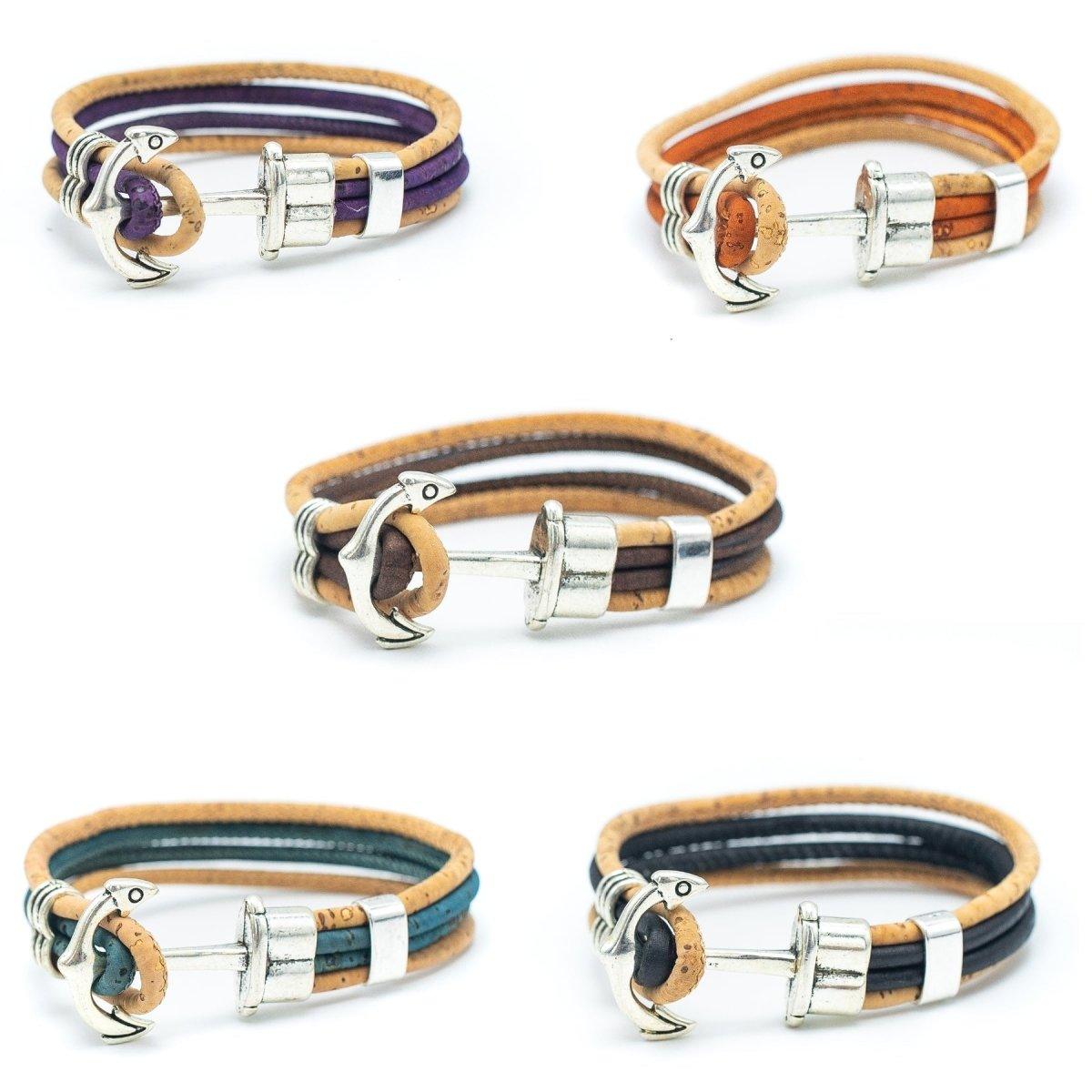 Kork Armband Anker 4 - Reiher – Übersicht mehrerer Farbvarianten