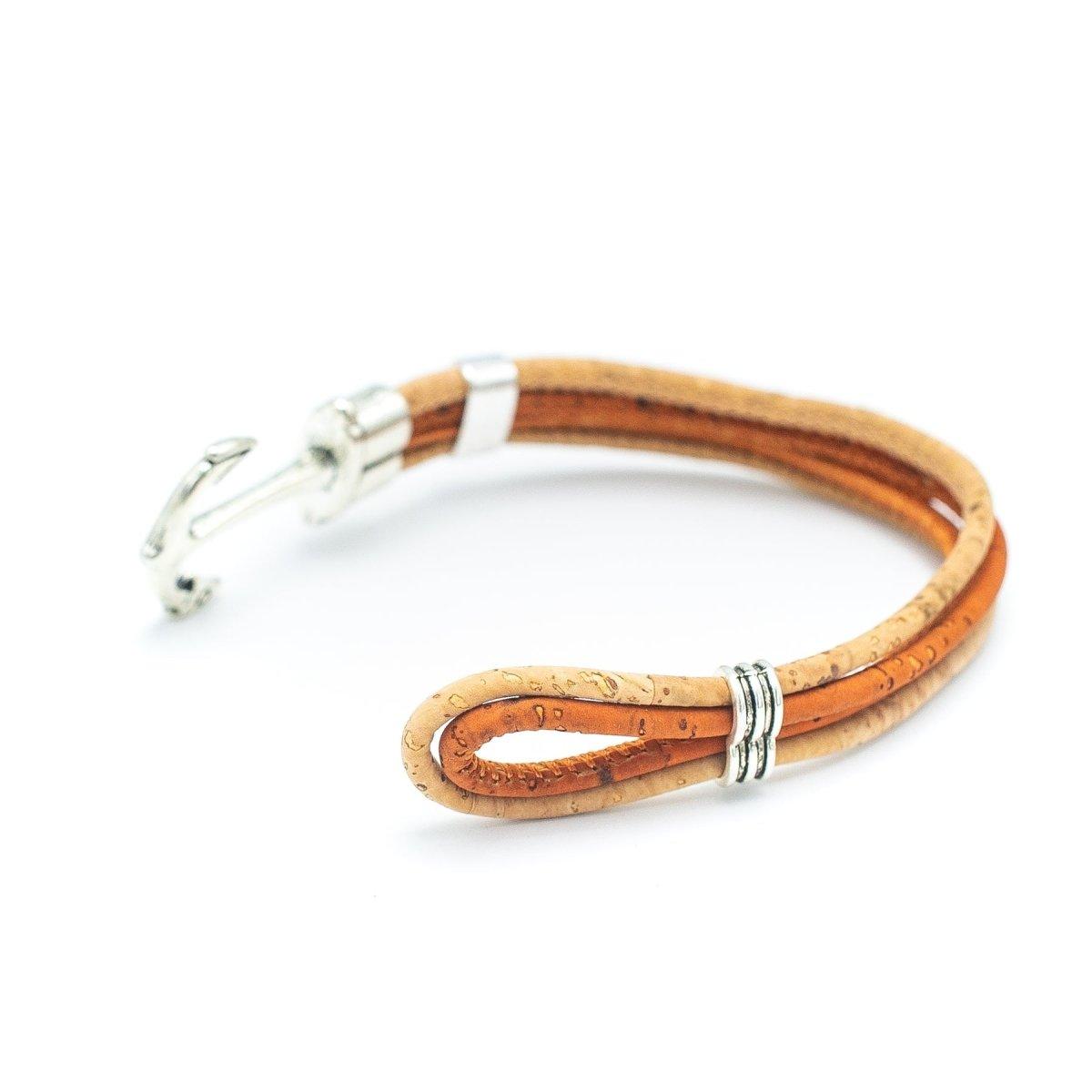 Kork Armband Anker 4 - Reiher – Ausgebreitete Ansicht der Bänder und Schmuckelemente
