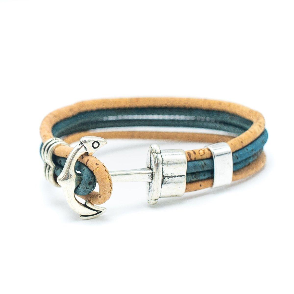 Kork Armband Anker 4 - Reiher – Ansicht in hellblauer Ausführung