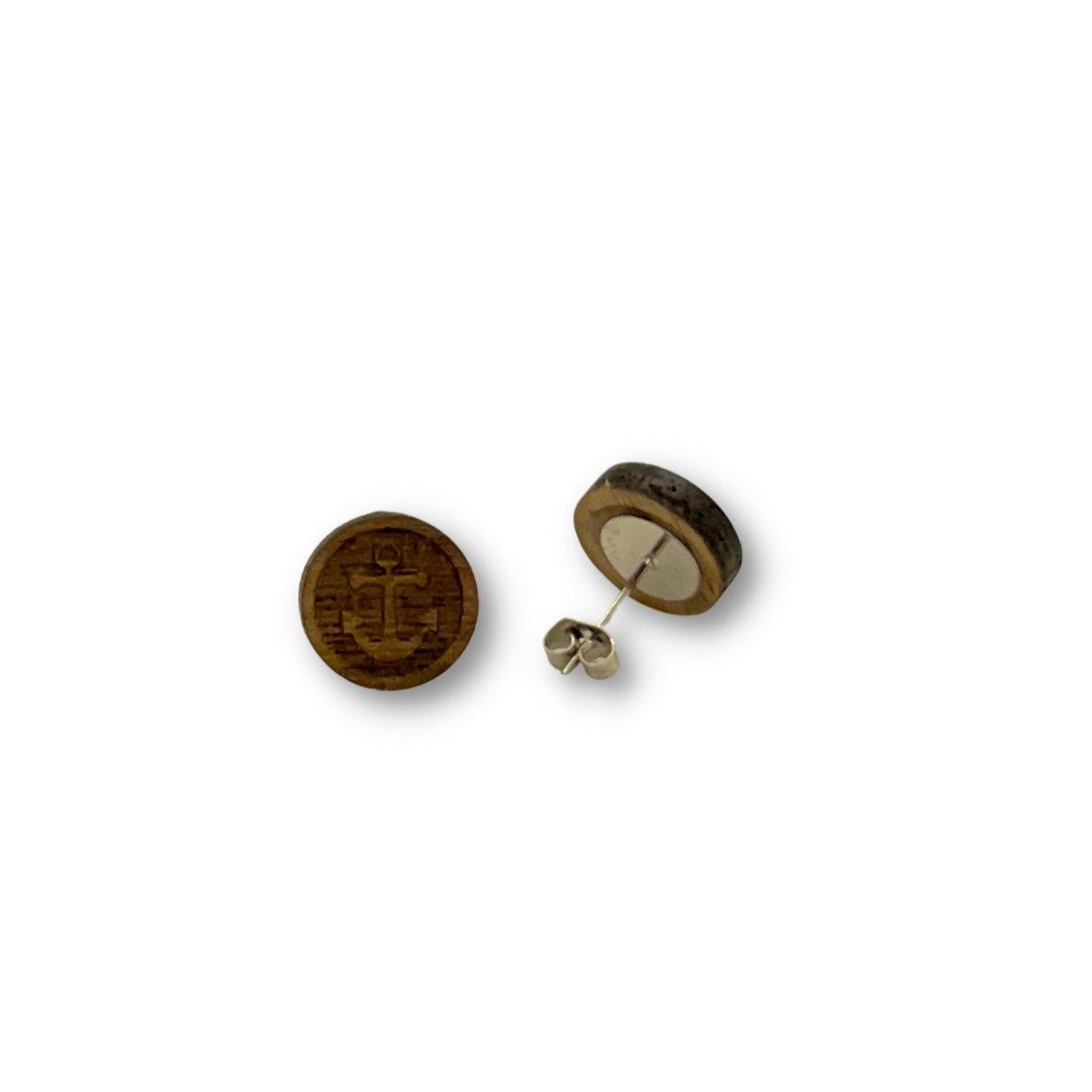 Anker - Holzohrstecker - Kirsche - Mahagoni - Nuss - wood stud - Holzohrringe - Holzdeko und mehr