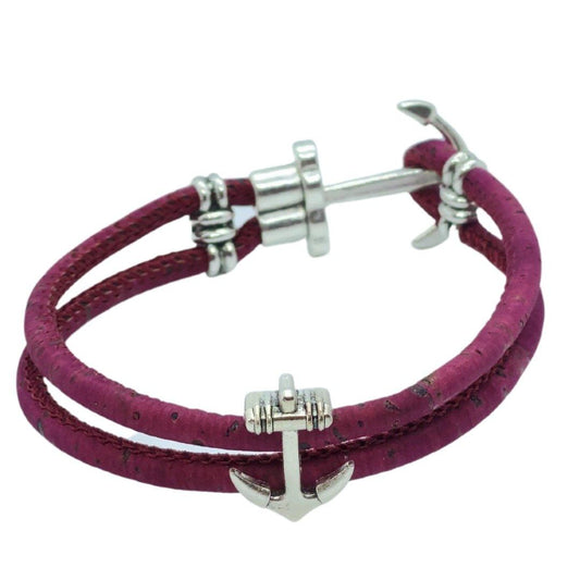 Kork Armband Anker - wood stud - Holzohrringe - Holzdeko und mehr