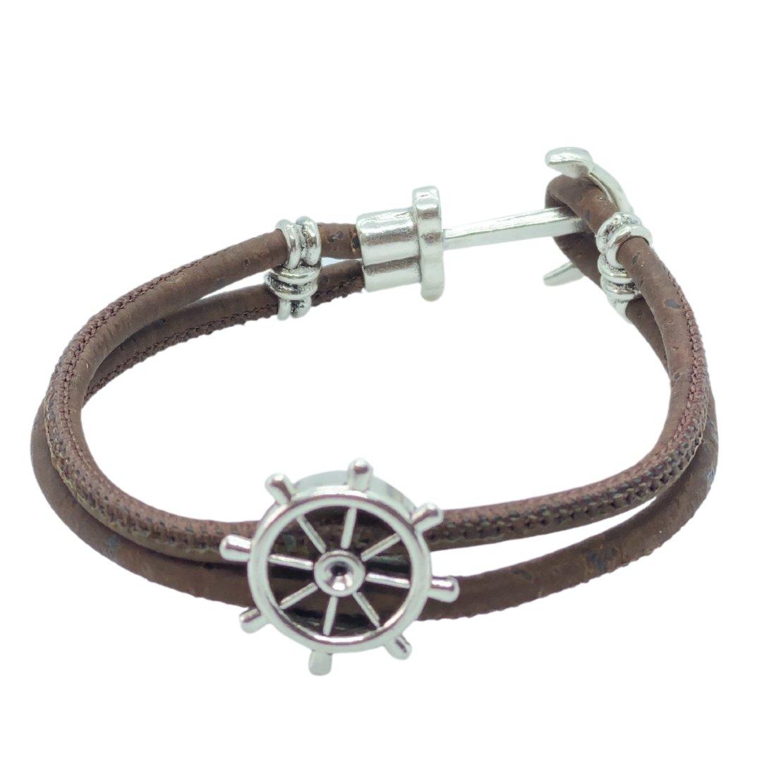 Kork Armband Anker - wood stud - Holzohrringe - Holzdeko und mehr