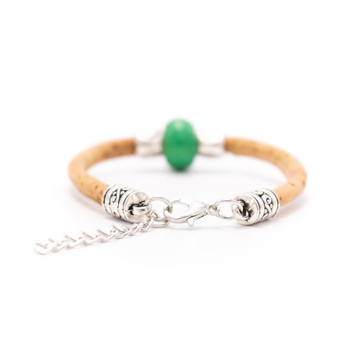 Kork Armband Perle: Rückansicht mit Verschlusskette.