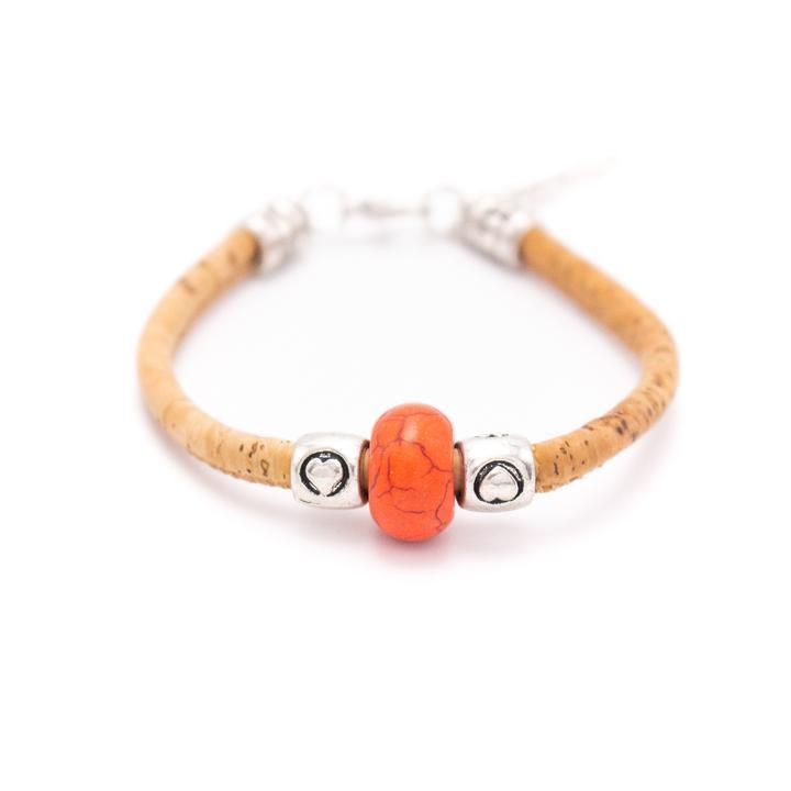 Kork Armband Perle - wood stud - Holzohrringe - Holzdeko und mehr