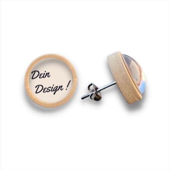Dein eigenes Design - Holzohrstecker mit Motiv - wood stud - Holzohrringe - Holzdeko und mehr