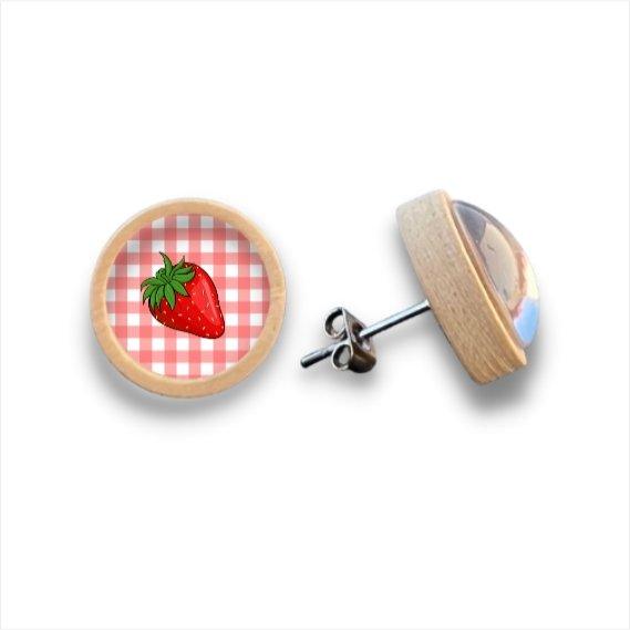 Früchtchen - wood stud - Holzohrringe - Holzdeko und mehr