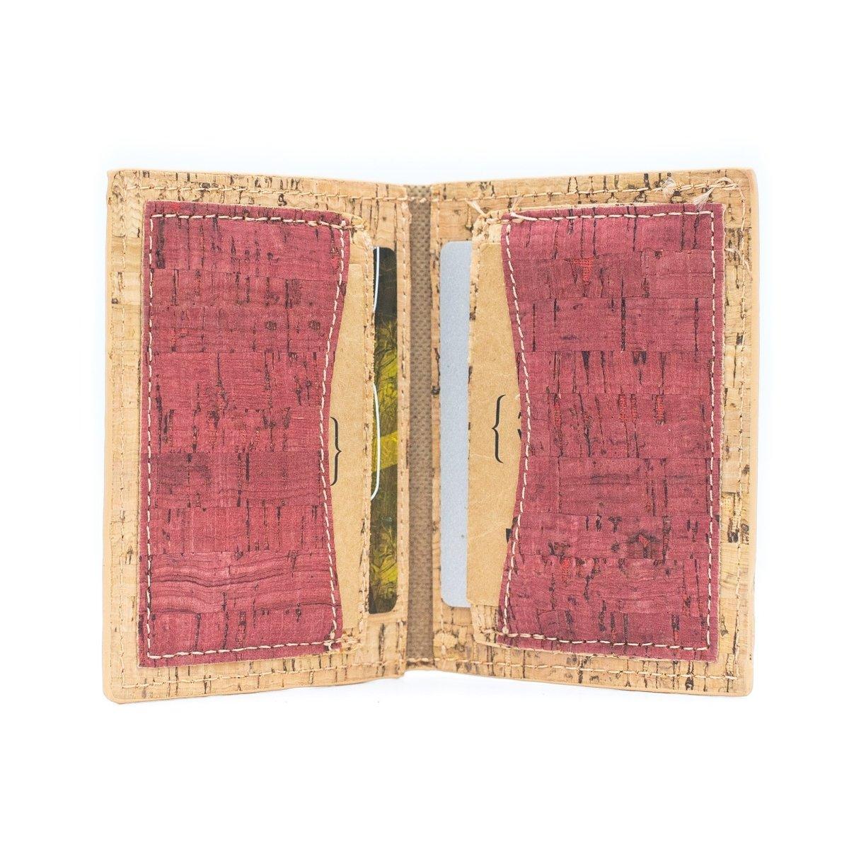 Geldbörse - Kartenetui klappbar (Korkstoff) - wood stud - Holzohrringe - Holzdeko und mehr