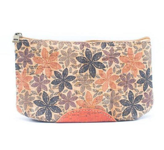 Kork Geldbörse mit Reißverschluss, länglich - wood stud - Holzohrringe - Holzdeko und mehr