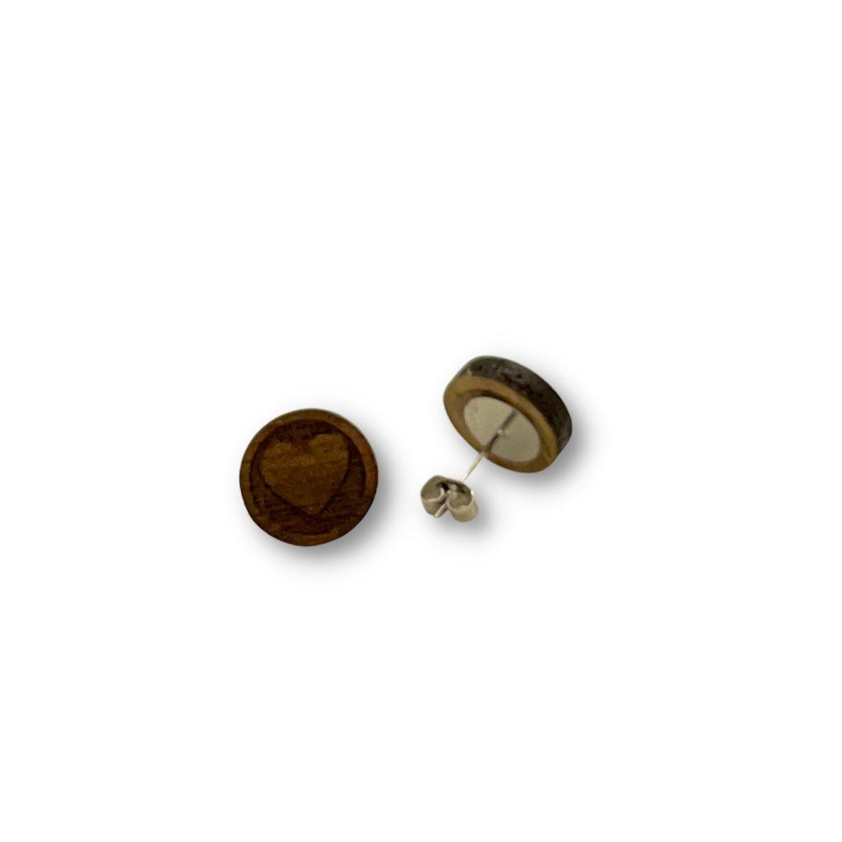 wood stud Herz - Holzohrstecker - Kirsche - Mahagoni - Nuss wood stud