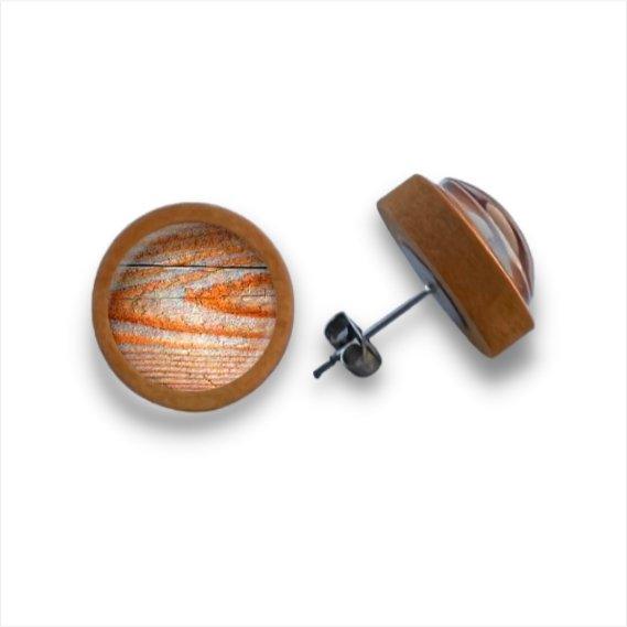 Holz - Holzohrstecker mit Motiv - wood stud - Holzohrringe - Holzdeko und mehr